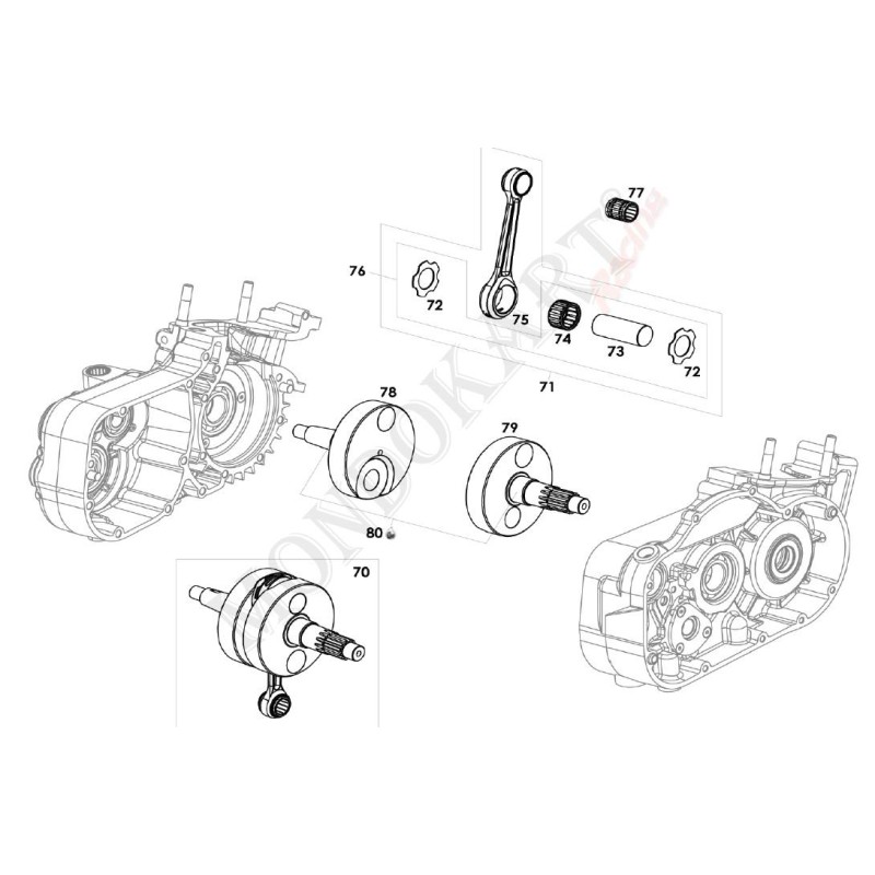 Biella nuda Maxter 113mm MXS2 originale, MONDOKART, kart, go