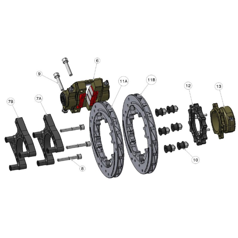 Kit Boccole (6PZ) Disco Freno Posteriore IPK - Praga - Formula