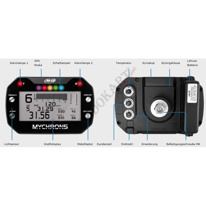 MyChron 5 Basic AIM - GPS Lap timer - Con Sonda GAS SCARICO