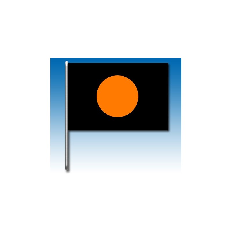 Bandera negro con círculo naranja, MONDOKART, kart, go kart