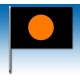 Schwarze Flagge mit orange Kreis, MONDOKART, kart, go kart