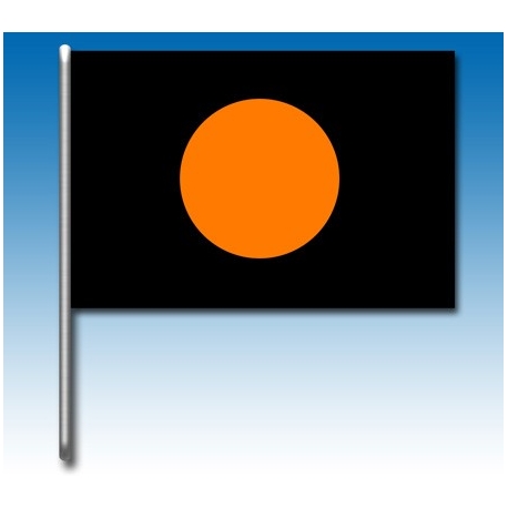 Drapeau noir avec cercle orange, MONDOKART, kart, go kart