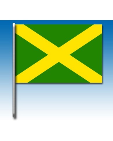 Green flag with yellow cross