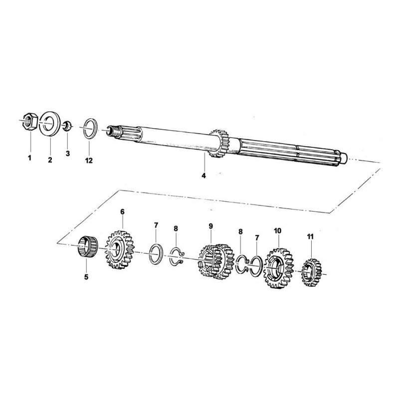 Dado fissaggio tamburello frizione flangiato TM KZ R1