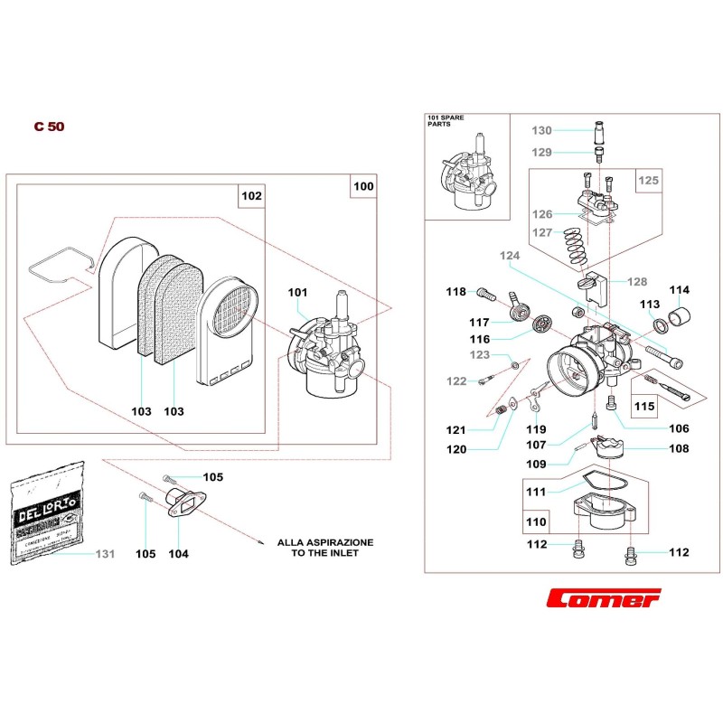 Intake manifold Comer C50, mondokart, kart, kart store