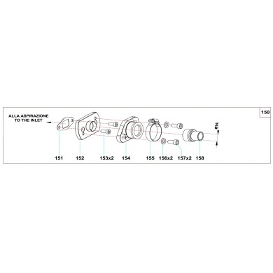 Bushing Flange Intake manifold (PHBN 14mm) Comer C50