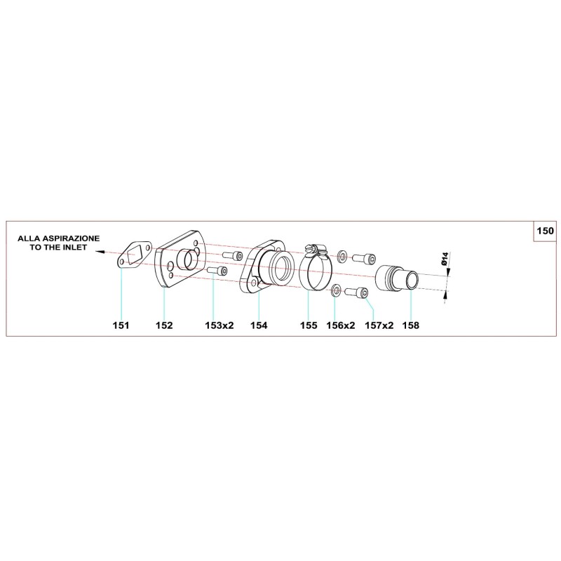 Insertar Soporte Colector Admisión (PHBN 14mm) Comer C50