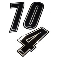 Numeri adesivi argentati Racing TopKart, MONDOKART, kart, go
