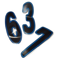 Numeri adesivi Nero/Blu, MONDOKART, kart, go kart, karting