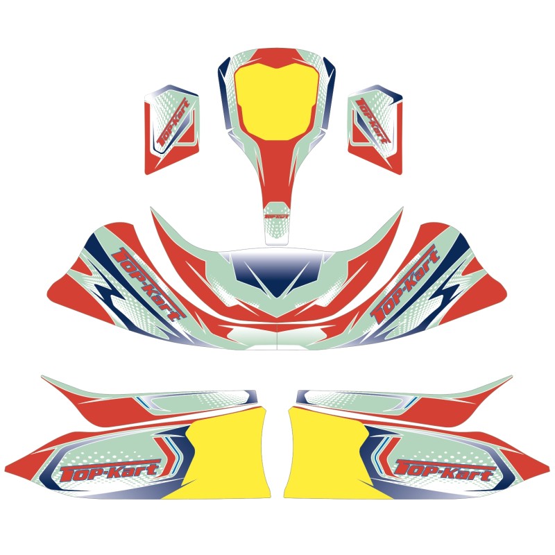 Kit Deco Topkart Kid Kart Rouge/Bleu Comer 50cc, MONDOKART
