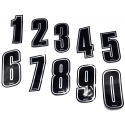 Numeri adesivi argentati Racing TopKart, MONDOKART, kart, go