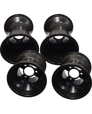 Aluminium Rims Wheels Set Rain 130-180 "RACES" (standard fitting) TOP-KART BLACK EDITION