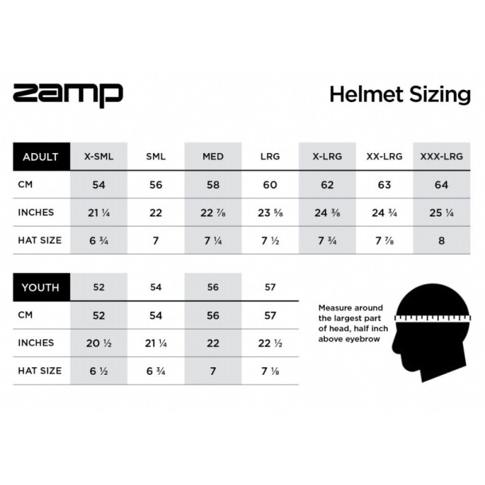 Casque Karting ZAMP RZ 59 Black - Senior, MONDOKART, kart, go