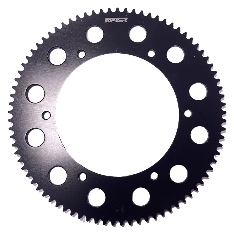 Corona Aluminio TOP-KART NEGRA - pitch 219 KF OK OKJ 60cc 100cc