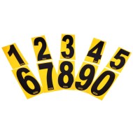Numeri adesivi sfondo giallo