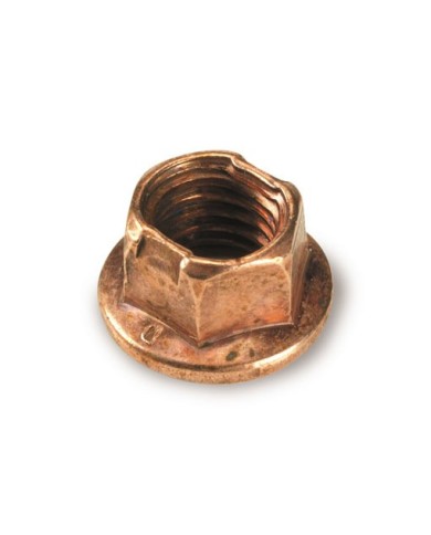 Nut flanged copper M8 for wheel rims