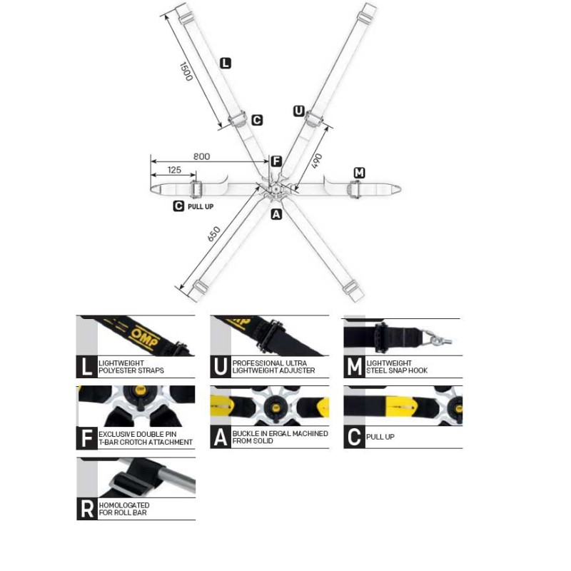 Cinture di Sicurezza OMP ONE 2"- WRC
