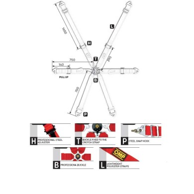 Ceinture de Sécurité OMP FIRST 2", MONDOKART, kart, go kart