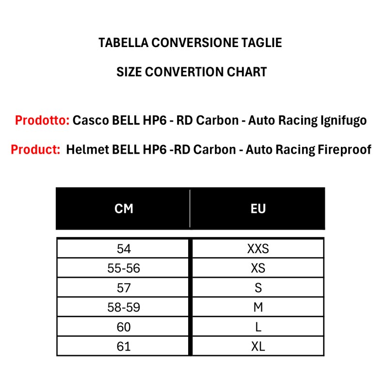 Helmet BELL HP6 -RD Carbon - Auto Racing Fireproof, mondokart
