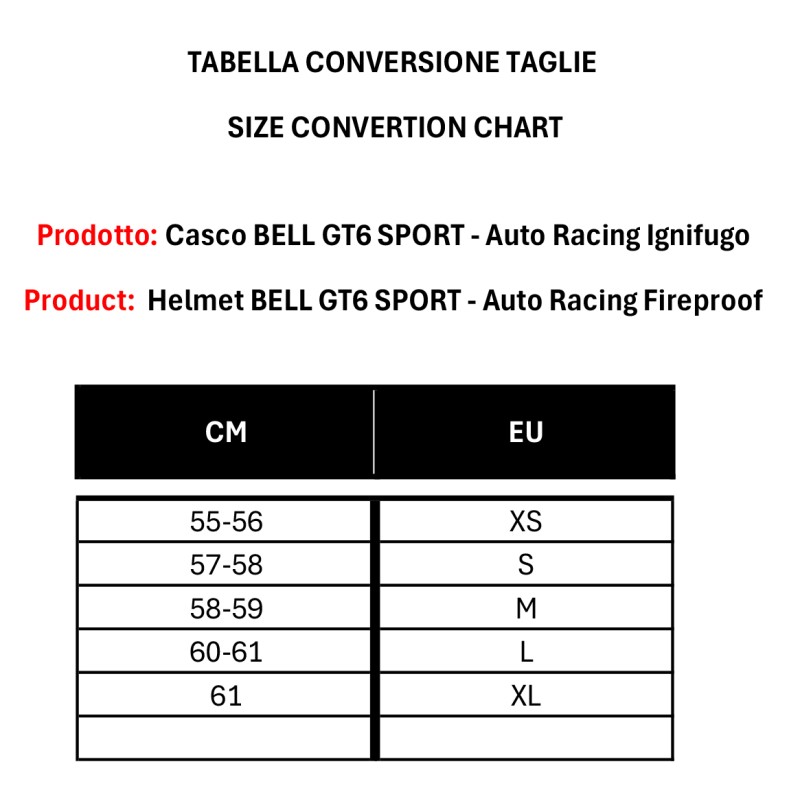 Helmet BELL GT6 SPORT - Auto Racing Fireproof, mondokart, kart