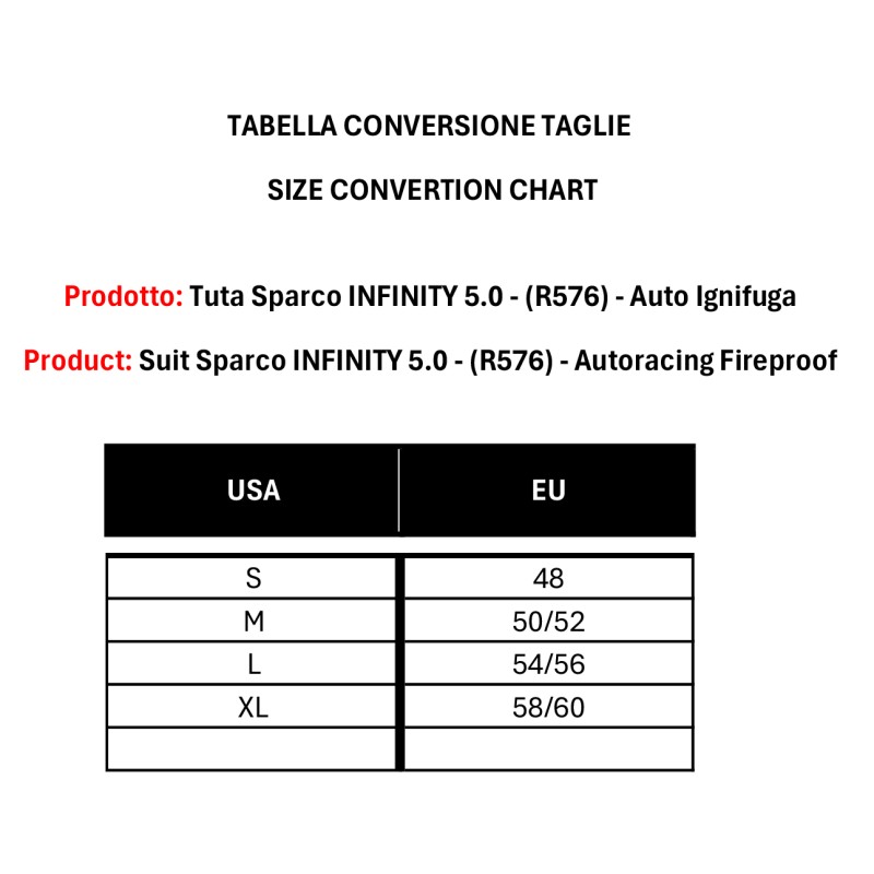 Mono Sparco INFINITY 5.0 - (R576) - Auto Ignifugo, MONDOKART