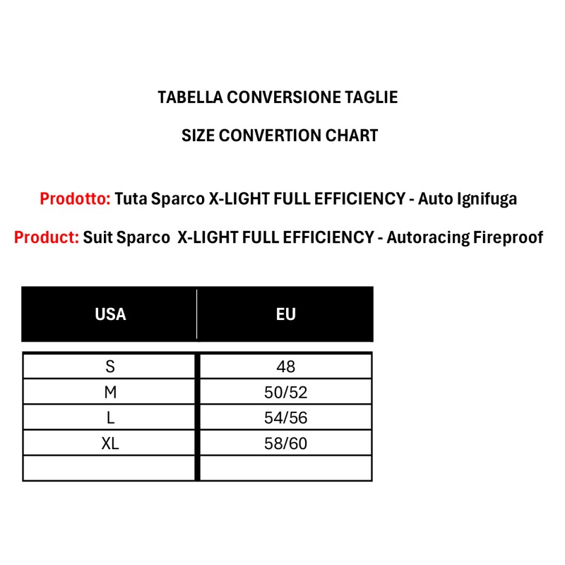 Rennanzug Sparco X-LIGHT FULL EFFICIENCY - Autoracing