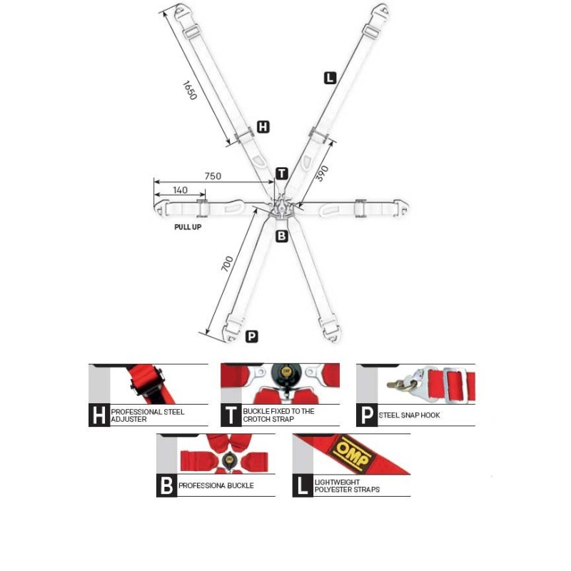 Cinture di Sicurezza OMP FIRST 2"