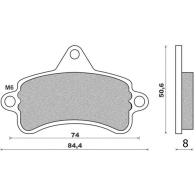 Brake Pad Rear Top Kart KZ - KF RED vs.2 Twister Bullet EVO