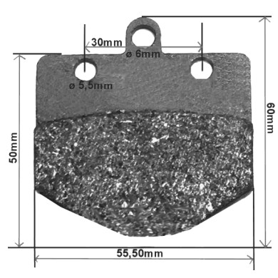 Rear Brake Pad ORIGINAL 56x55 BirelArt