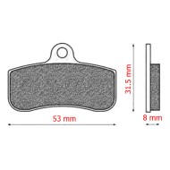 Front Brake Pad 31,4x53 SODI KART