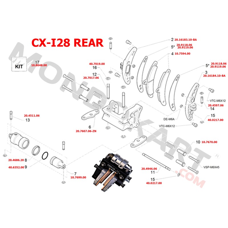 Hinten Komplette Birel Sattel CX-I28 BirelArt ("Banana")