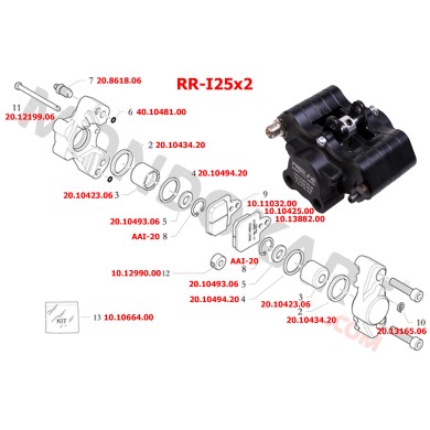 Pinza Freno Anteriore RR-I25x2-H12 KZ BirelArt