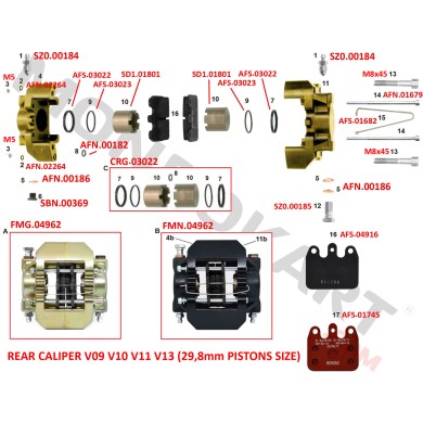 Pinza Posteriore V05 V09 V10 V11 V13 Nera CRG TOP-KART