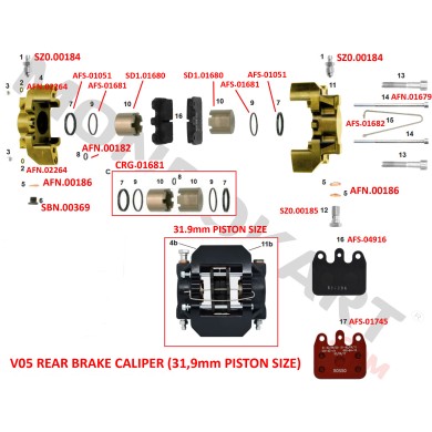 Kit Revisione Pinza Posteriore 31,9mm V05 CRG