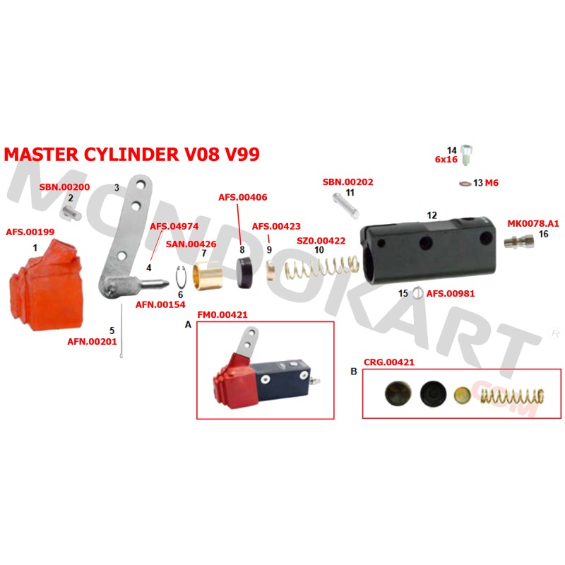 Spina Pompa Freni 35,5 mm V05 V04 V09 V10 V11 CRG