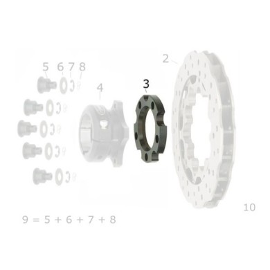 Flansch Bremsscheibe V05 (VEN05) hinten CRG, MONDOKART, kart