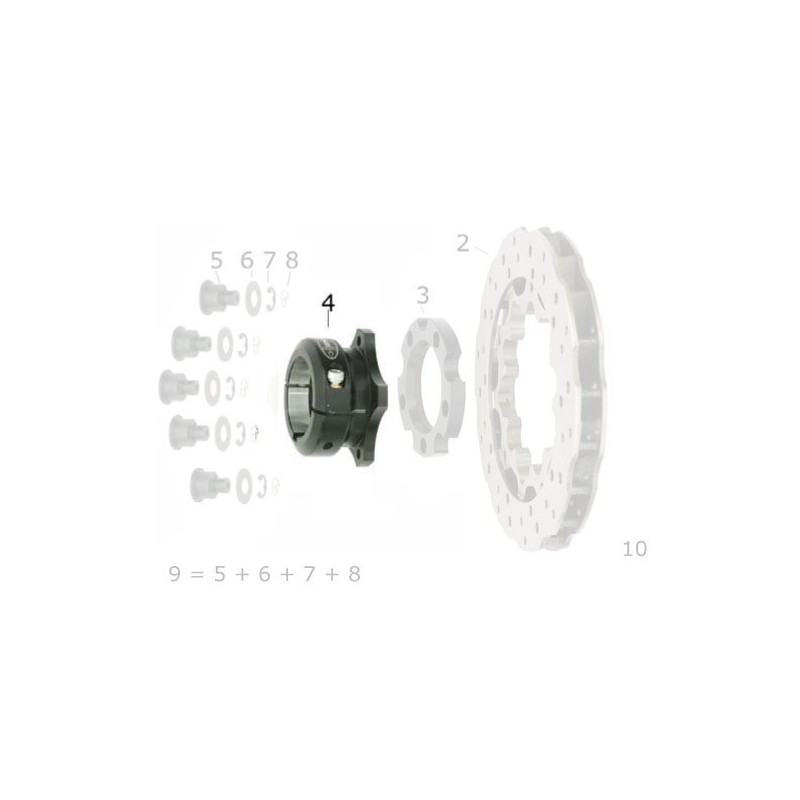 Moyeu Disco 50 mm V05 / V04 arrière en aluminium, MONDOKART
