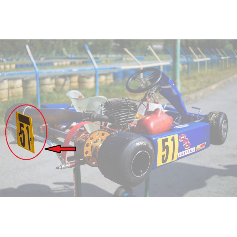 Tabella Paraurti Posteriore VINTAGE In PLASTICA Gialla