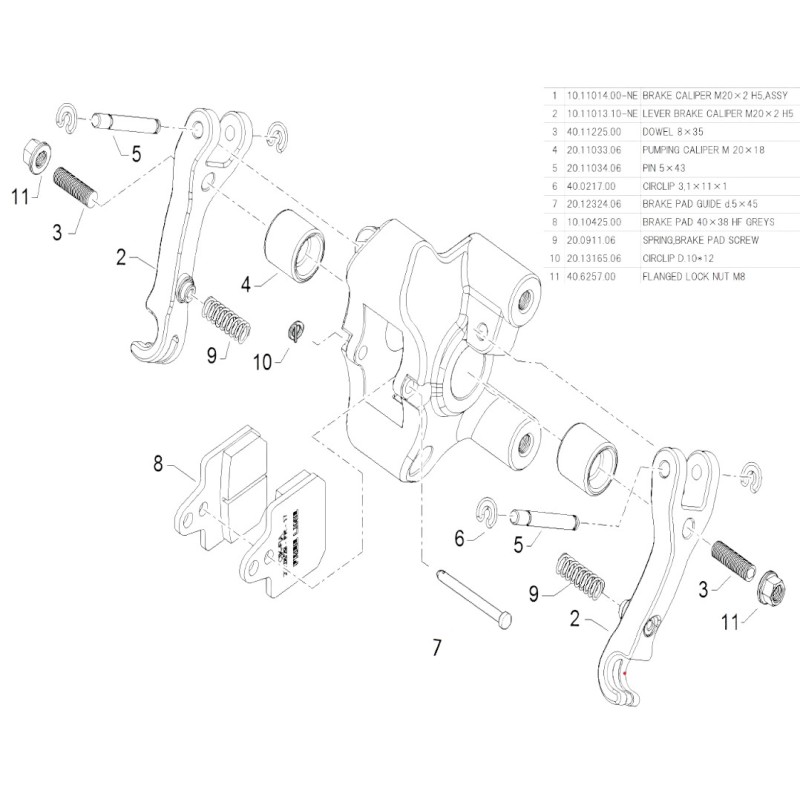 Pinza Freno Meccanica M20x2 H5 - BIRELART, MONDOKART, kart, go