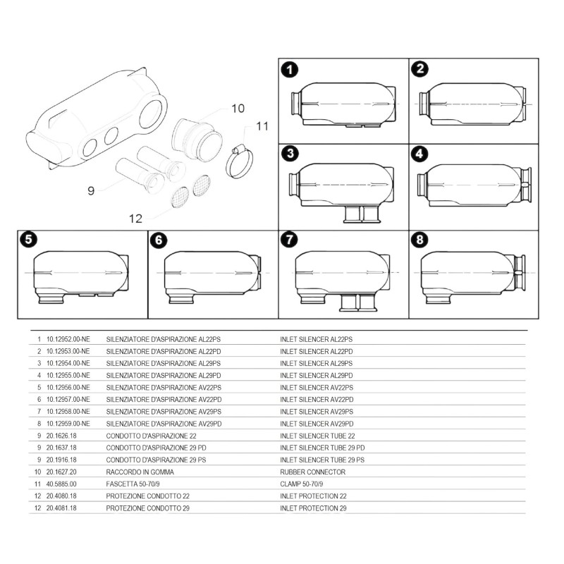 Intake Silencer BirelArt Easykart AL22PS