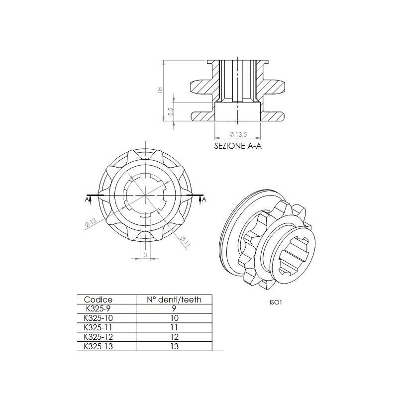 Pignone OK OKJ OKN - 100cc - CALETTATO - 219 - (Vortex, TM, Iame...)