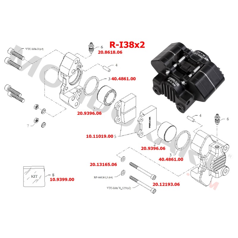 Perno Guida Pastiglia D.6X72 - BIRELART, MONDOKART, kart, go