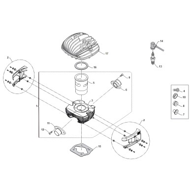 Culata Cilindro 60cc MINI 4 / 4B - TM KART, MONDOKART, kart, go