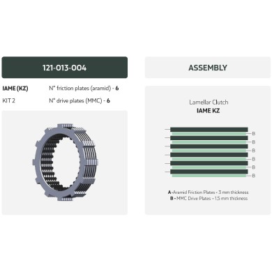 Clutch Kit RACING Complete MMC-ARAMID - IAME / VORTEX KZ 125cc