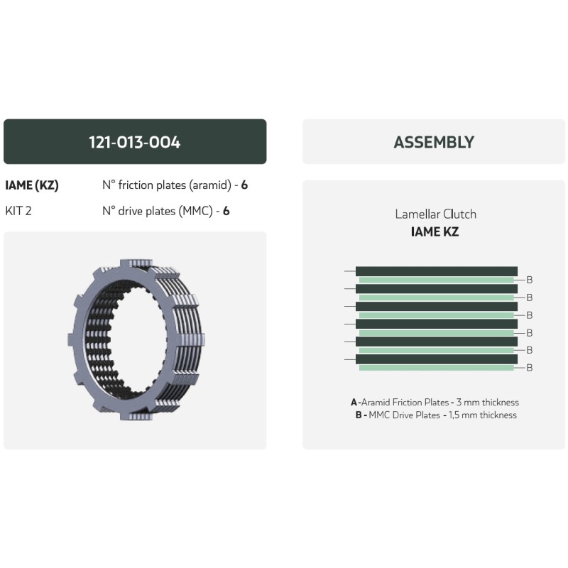 Clutch Kit RACING Complete MMC-ARAMID - IAME / VORTEX KZ 125cc