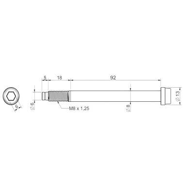 Vis Fusée M8 x 110mm RR, MONDOKART, kart, go kart, karting