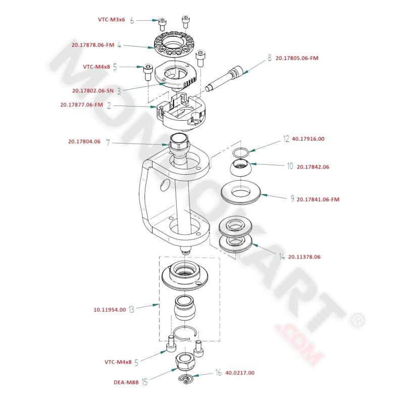 Bushing Fixed Adjustment Caster- BIRELART, mondokart, kart