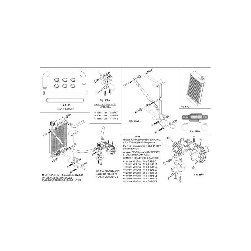 Kit supporto radiatore 410mm Iame X30, MONDOKART, kart, go