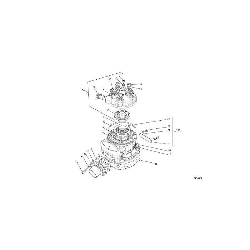 Mutter-Rampe Zylinder Iame (8mm 12mm), MONDOKART, kart, go