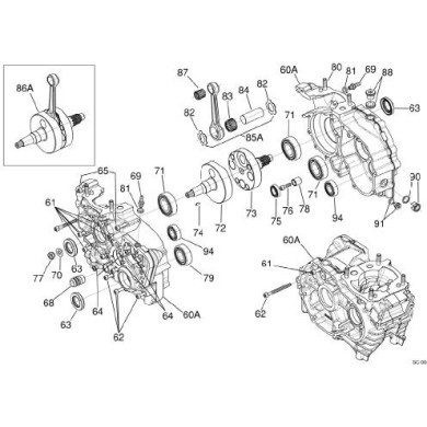 Conrod cage head (below) rod Iame, mondokart, kart, kart store